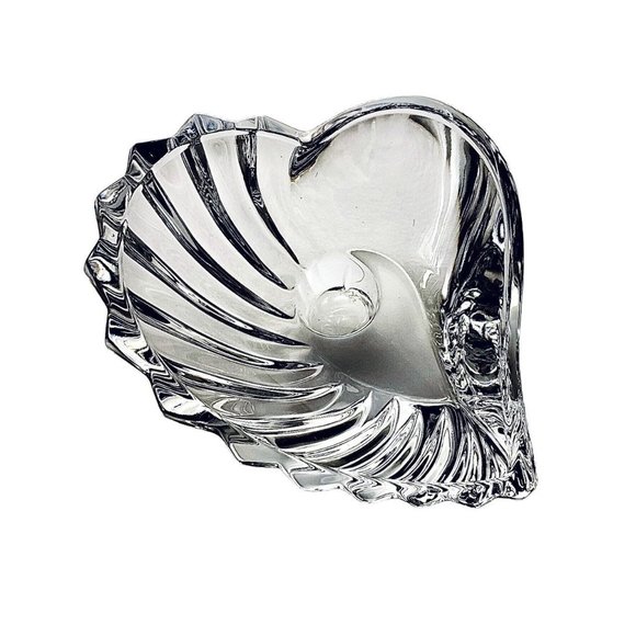 Gorham Candle Holder Espirit Asymmetrical Heart Full Lead Clear Crystal Vintage - Picture 1 of 10